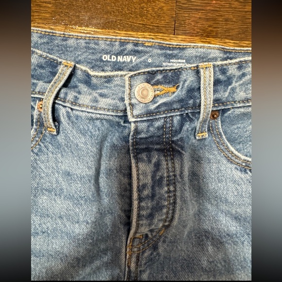 Old navy distressed size 0 high rise mini denim skirt - Picture 2 of 4